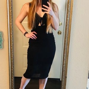 Black Express midi cutout dress